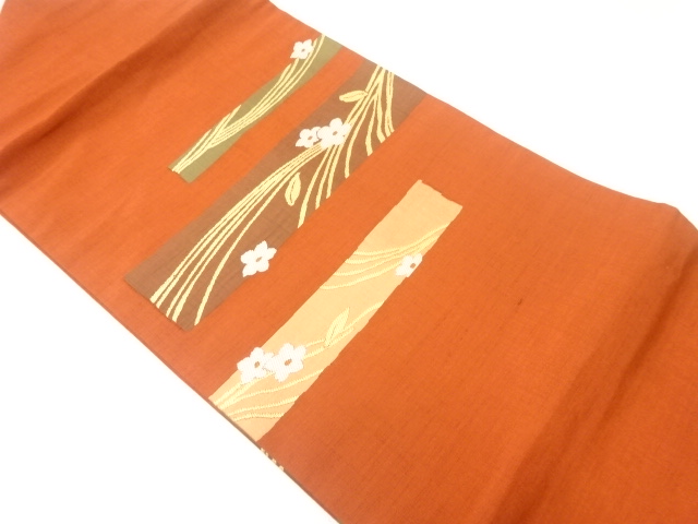 未使用品　花模様織出し名古屋帯